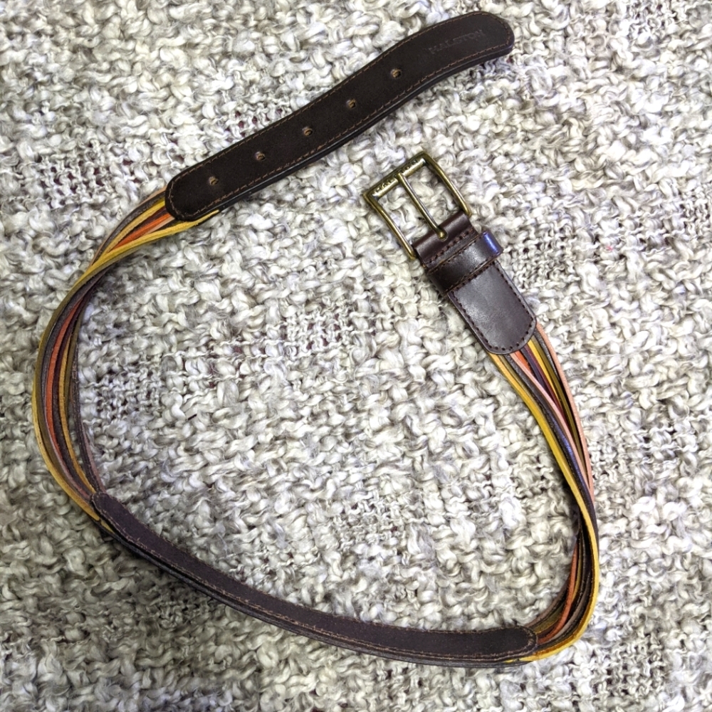 Halston leather autumnal coloured belt